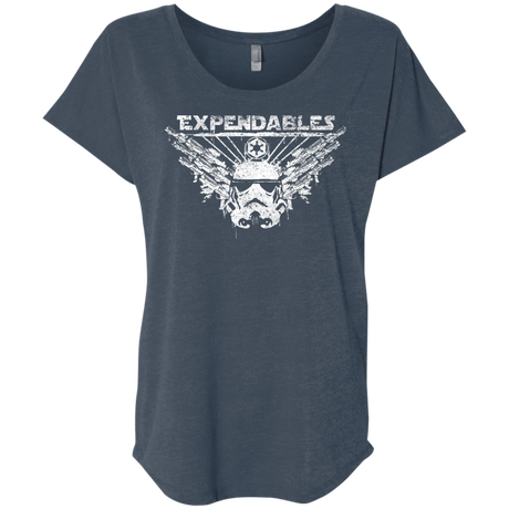 T-Shirts Indigo / X-Small Expendable Troopers Triblend Dolman Sleeve