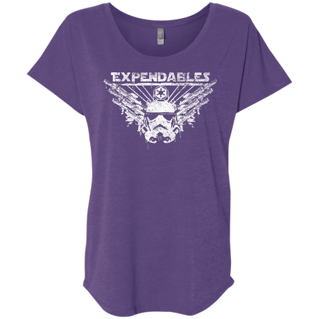 T-Shirts Purple Rush / X-Small Expendable Troopers Triblend Dolman Sleeve