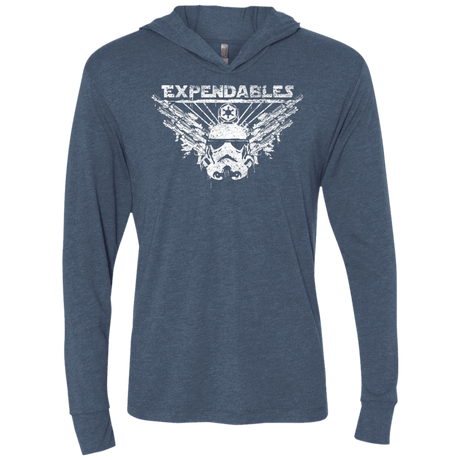 T-Shirts Indigo / X-Small Expendable Troopers Triblend Long Sleeve Hoodie Tee
