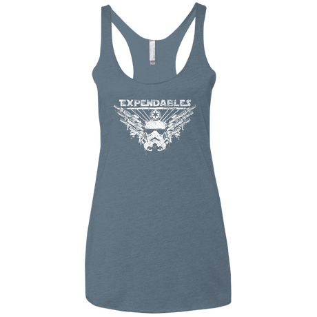 T-Shirts Indigo / X-Small Expendable Troopers Women's Triblend Racerback Tank