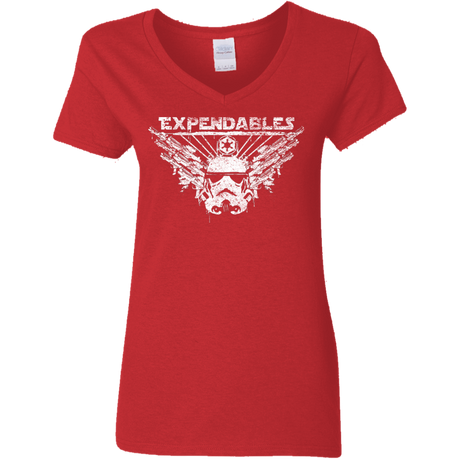 T-Shirts Red / S Expendable Troopers Women's V-Neck T-Shirt