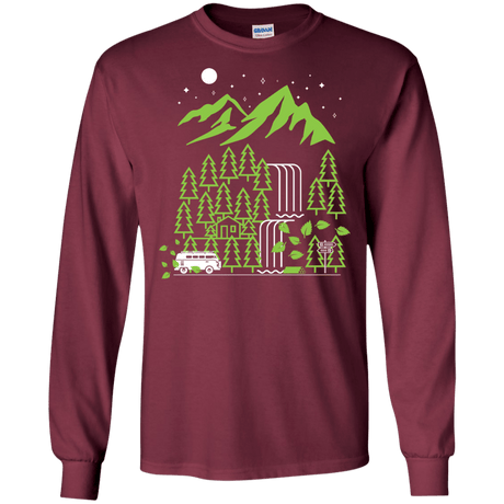 T-Shirts Maroon / S Explore More Men's Long Sleeve T-Shirt