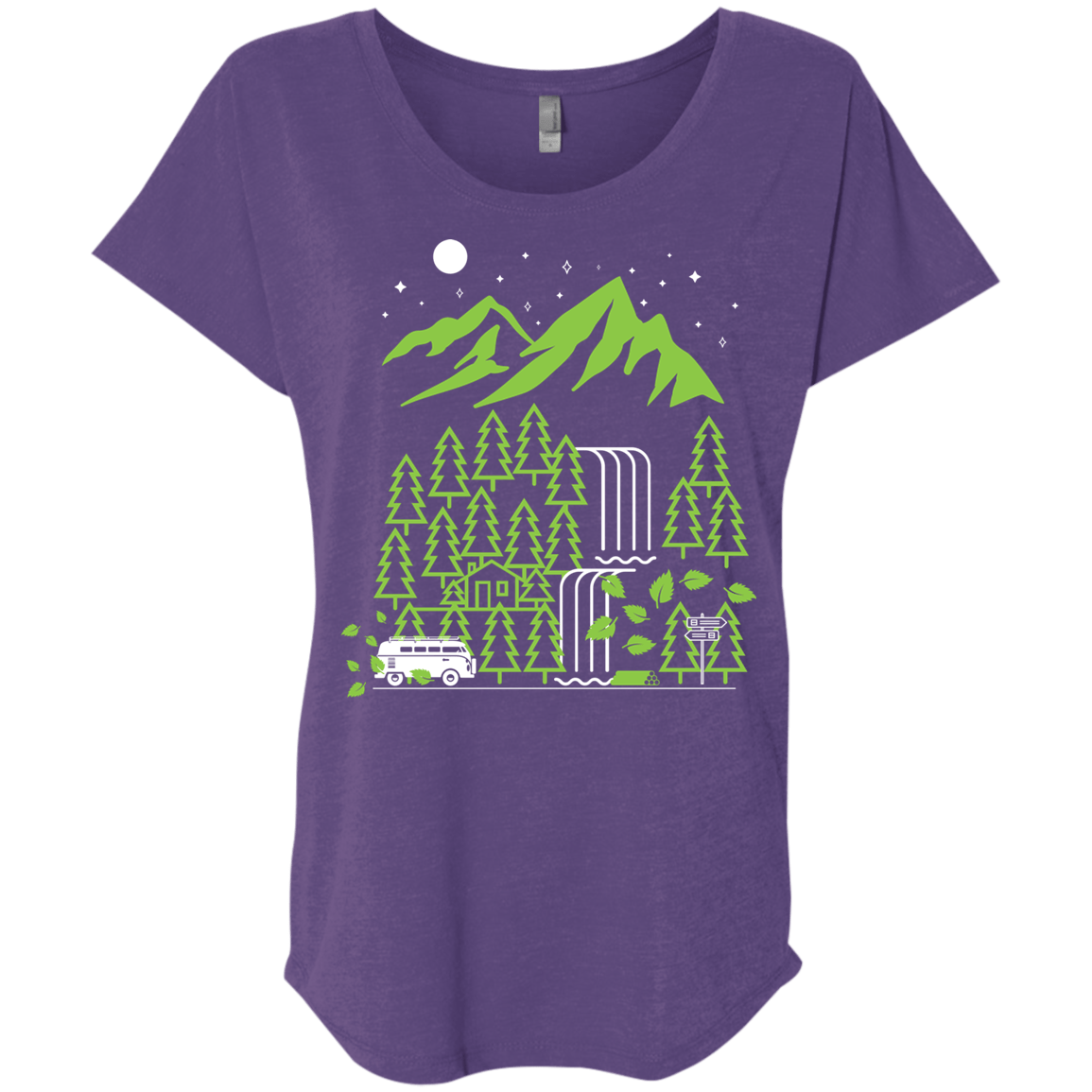 T-Shirts Purple Rush / X-Small Explore More Triblend Dolman Sleeve