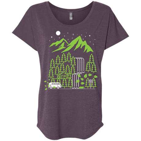 T-Shirts Vintage Purple / X-Small Explore More Triblend Dolman Sleeve