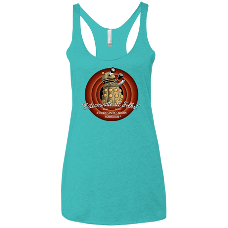 T-Shirts Tahiti Blue / X-Small Exterminate All Folks Women's Triblend Racerback Tank