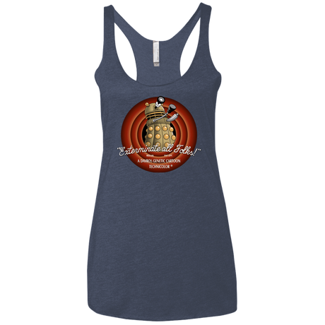 T-Shirts Vintage Navy / X-Small Exterminate All Folks Women's Triblend Racerback Tank