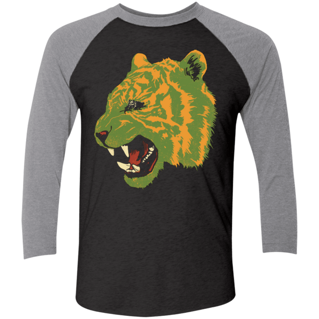 T-Shirts Vintage Black/Premium Heather / X-Small Eye Of The Tiger Men's Triblend 3/4 Sleeve