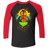 T-Shirts Vintage Black/Vintage Red / X-Small Face of Metroid Men's Triblend 3/4 Sleeve