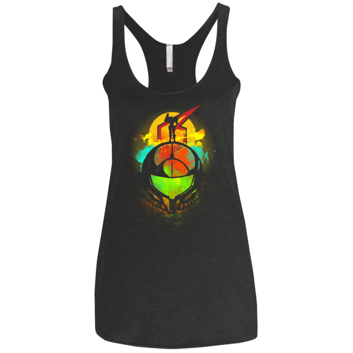 T-Shirts Vintage Black / X-Small Face of Metroid Women's Triblend Racerback Tank