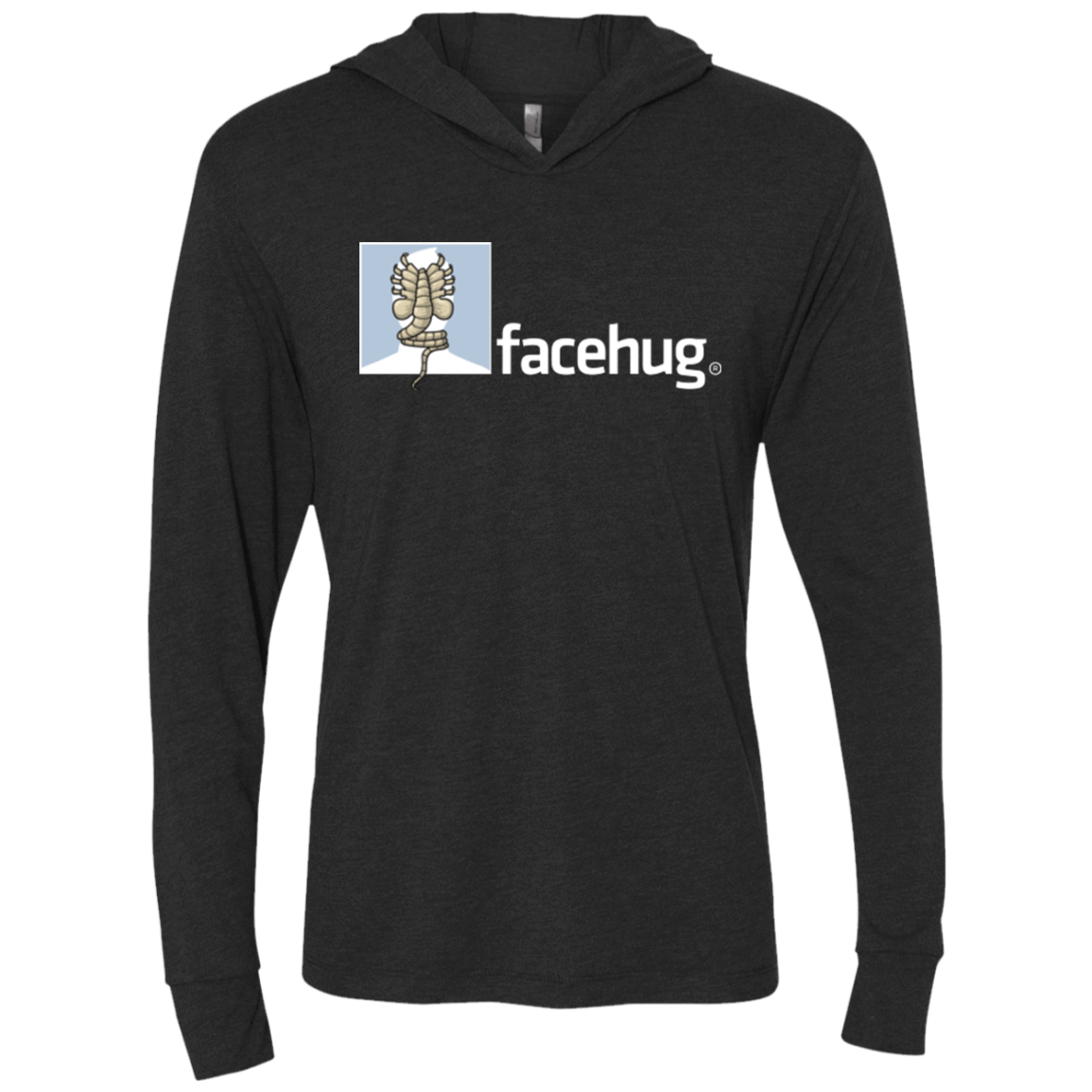 T-Shirts Vintage Black / X-Small FACEHUG Triblend Long Sleeve Hoodie Tee