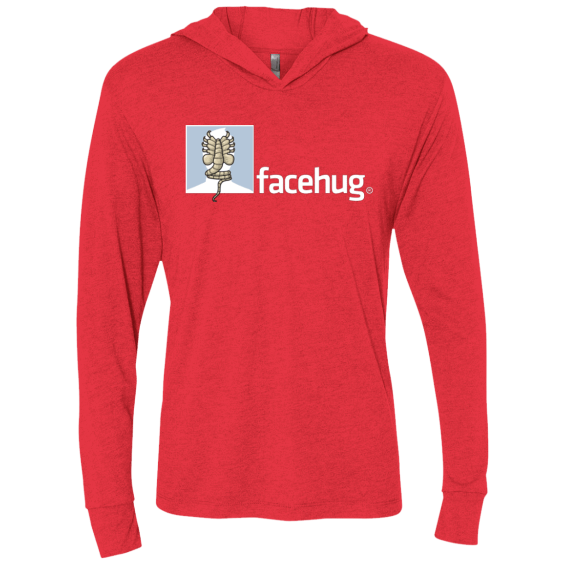 T-Shirts Vintage Red / X-Small FACEHUG Triblend Long Sleeve Hoodie Tee