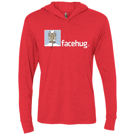 T-Shirts Vintage Red / X-Small FACEHUG Triblend Long Sleeve Hoodie Tee
