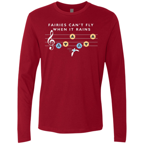 T-Shirts Cardinal / Small Fairies Can't Fly When It Rains Men's Premium Long Sleeve