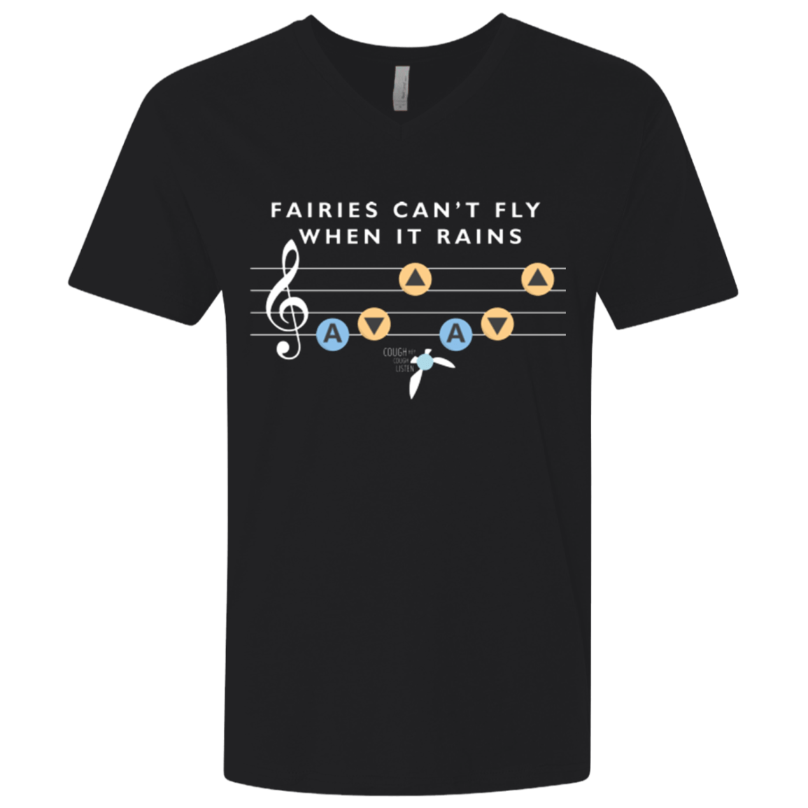 T-Shirts Black / X-Small Fairies Can't Fly When It Rains Men's Premium V-Neck