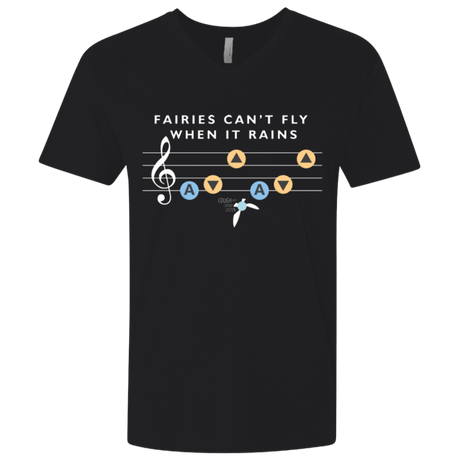 T-Shirts Black / X-Small Fairies Can't Fly When It Rains Men's Premium V-Neck