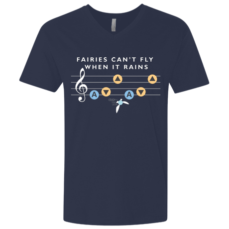 T-Shirts Midnight Navy / X-Small Fairies Can't Fly When It Rains Men's Premium V-Neck