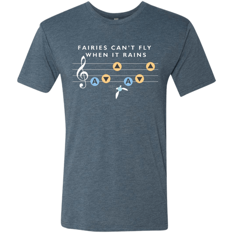 T-Shirts Indigo / Small Fairies Can't Fly When It Rains Men's Triblend T-Shirt