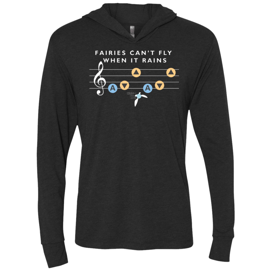 T-Shirts Vintage Black / X-Small Fairies Can't Fly When It Rains Triblend Long Sleeve Hoodie Tee