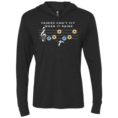 T-Shirts Vintage Black / X-Small Fairies Can't Fly When It Rains Triblend Long Sleeve Hoodie Tee