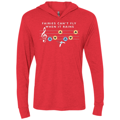 T-Shirts Vintage Red / X-Small Fairies Can't Fly When It Rains Triblend Long Sleeve Hoodie Tee