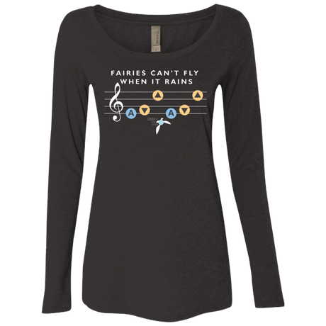 T-Shirts Vintage Black / Small Fairies Can't Fly When It Rains Women's Triblend Long Sleeve Shirt