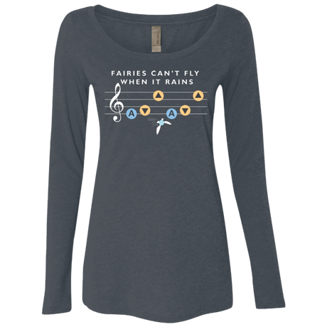T-Shirts Vintage Navy / Small Fairies Can't Fly When It Rains Women's Triblend Long Sleeve Shirt