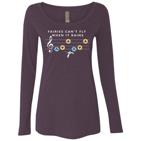 T-Shirts Vintage Purple / Small Fairies Can't Fly When It Rains Women's Triblend Long Sleeve Shirt