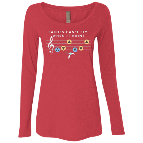 T-Shirts Vintage Red / Small Fairies Can't Fly When It Rains Women's Triblend Long Sleeve Shirt