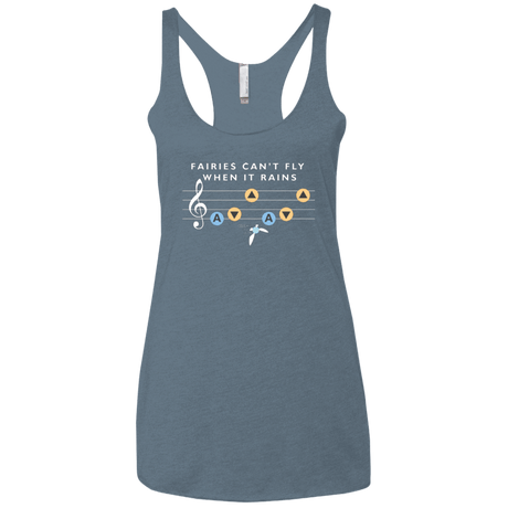 T-Shirts Indigo / X-Small Fairies Can't Fly When It Rains Women's Triblend Racerback Tank