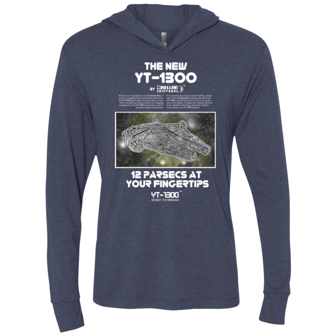 Falcon YT-3000 Triblend Long Sleeve Hoodie Tee