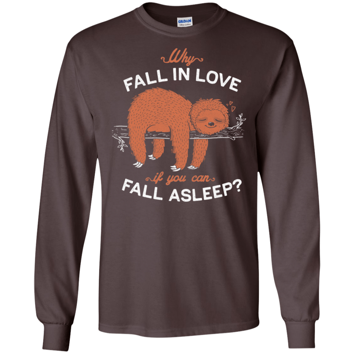 T-Shirts Dark Chocolate / S Fall Asleep Men's Long Sleeve T-Shirt