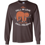 T-Shirts Dark Chocolate / S Fall Asleep Men's Long Sleeve T-Shirt