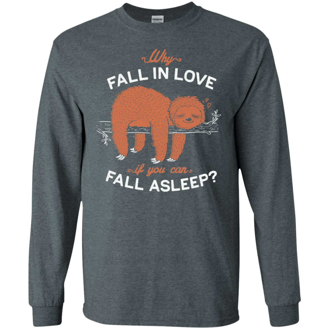 T-Shirts Dark Heather / S Fall Asleep Men's Long Sleeve T-Shirt