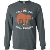 T-Shirts Dark Heather / S Fall Asleep Men's Long Sleeve T-Shirt