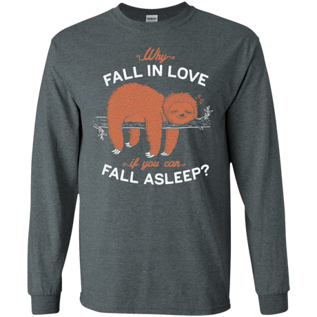 T-Shirts Dark Heather / S Fall Asleep Men's Long Sleeve T-Shirt