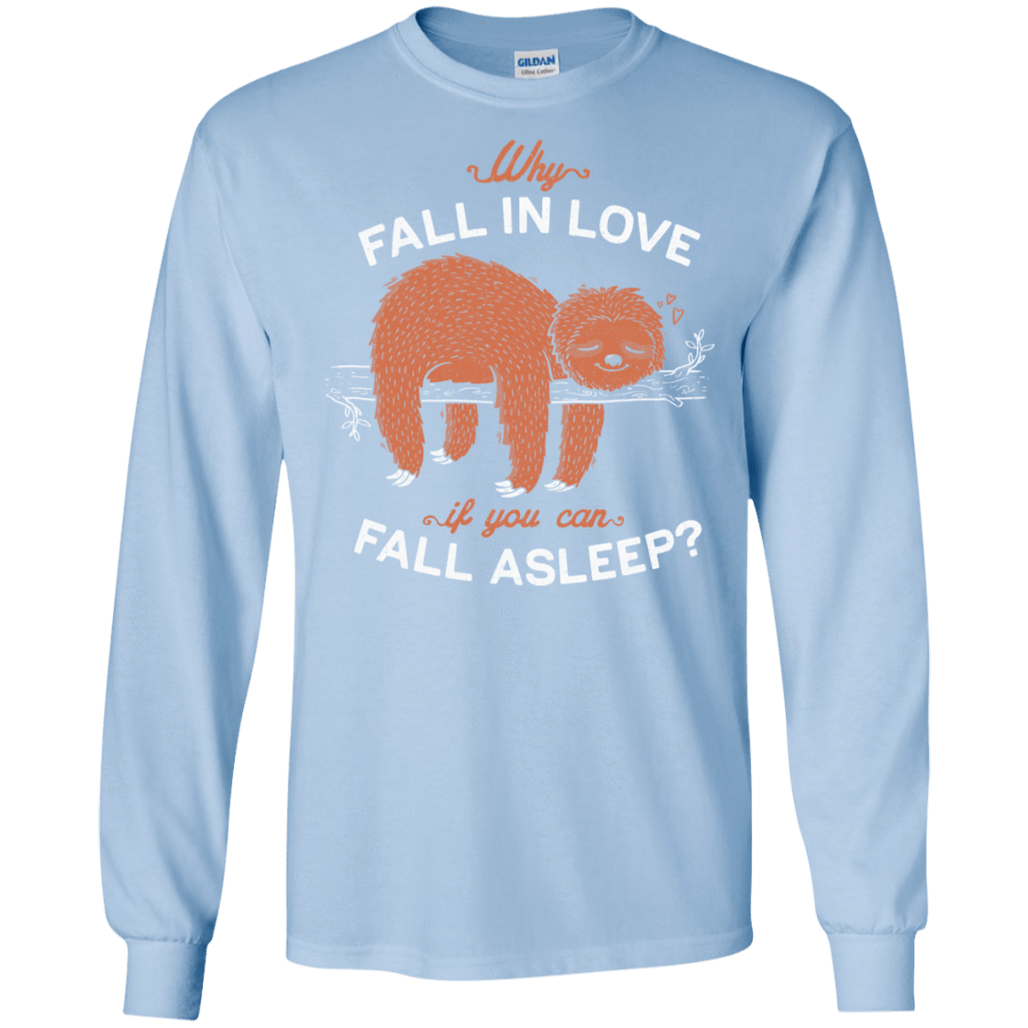 T-Shirts Light Blue / S Fall Asleep Men's Long Sleeve T-Shirt