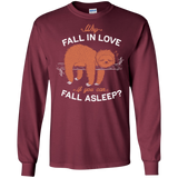 T-Shirts Maroon / S Fall Asleep Men's Long Sleeve T-Shirt