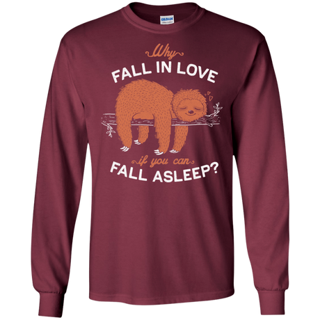 T-Shirts Maroon / S Fall Asleep Men's Long Sleeve T-Shirt