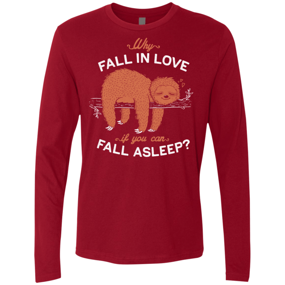 T-Shirts Cardinal / S Fall Asleep Men's Premium Long Sleeve