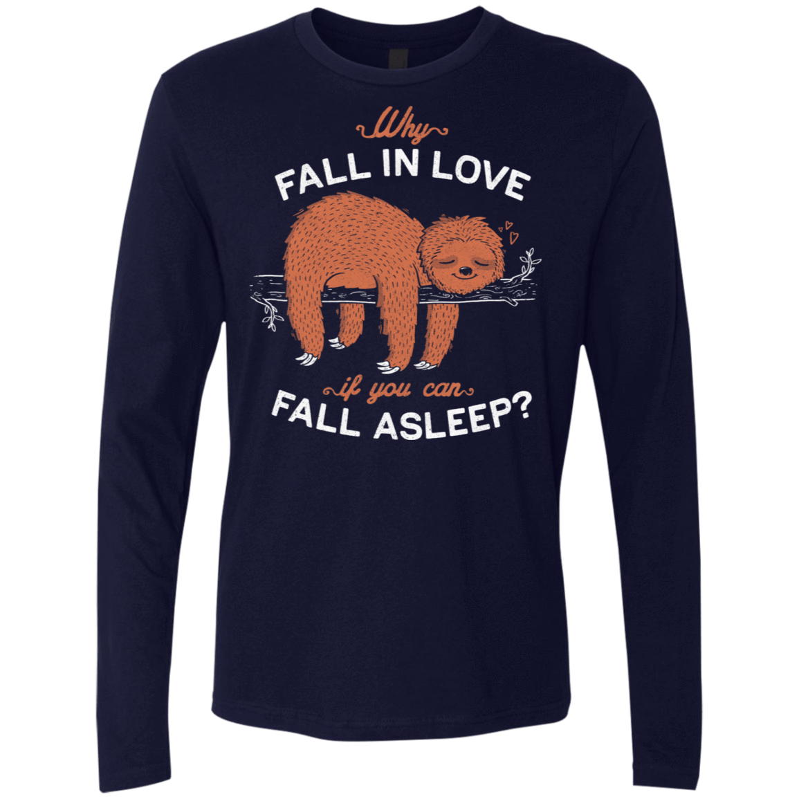 T-Shirts Midnight Navy / S Fall Asleep Men's Premium Long Sleeve