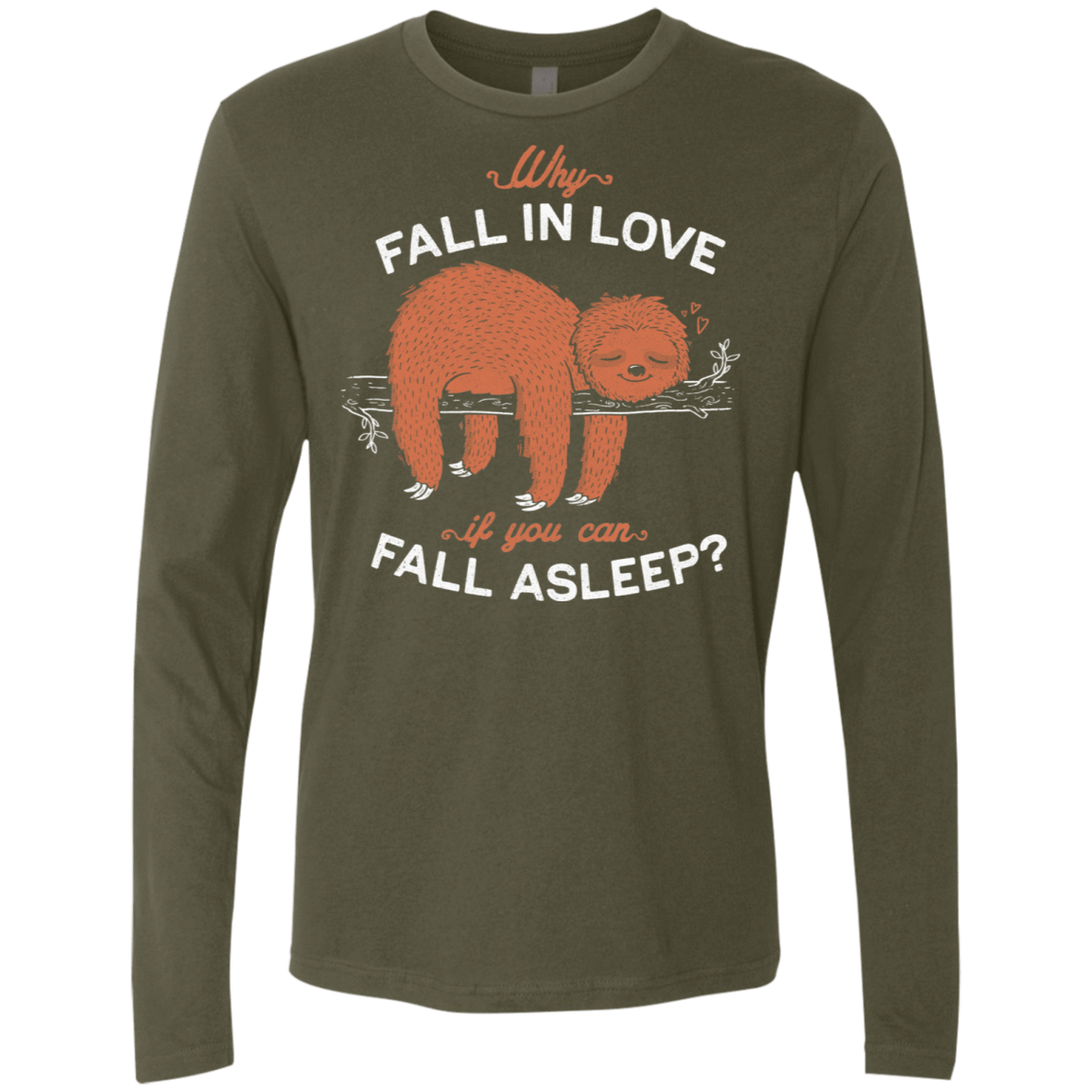 T-Shirts Military Green / S Fall Asleep Men's Premium Long Sleeve
