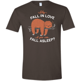 T-Shirts Dark Chocolate / S Fall Asleep Men's Semi-Fitted Softstyle