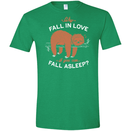 T-Shirts Heather Irish Green / S Fall Asleep Men's Semi-Fitted Softstyle