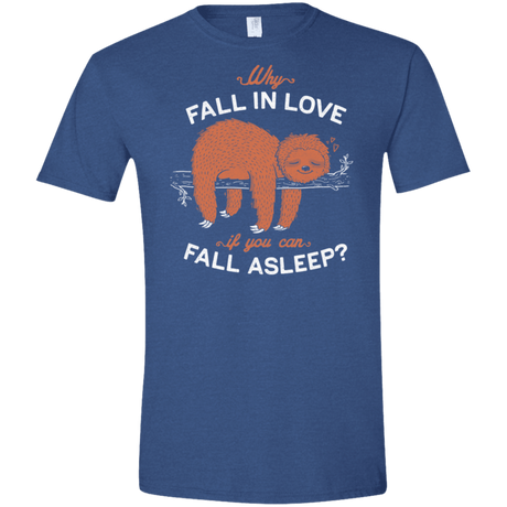 T-Shirts Heather Royal / X-Small Fall Asleep Men's Semi-Fitted Softstyle