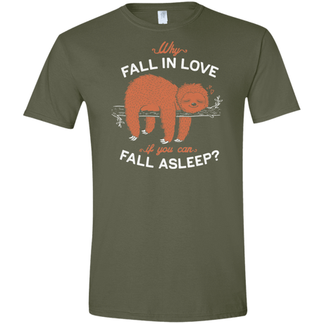 T-Shirts Military Green / S Fall Asleep Men's Semi-Fitted Softstyle