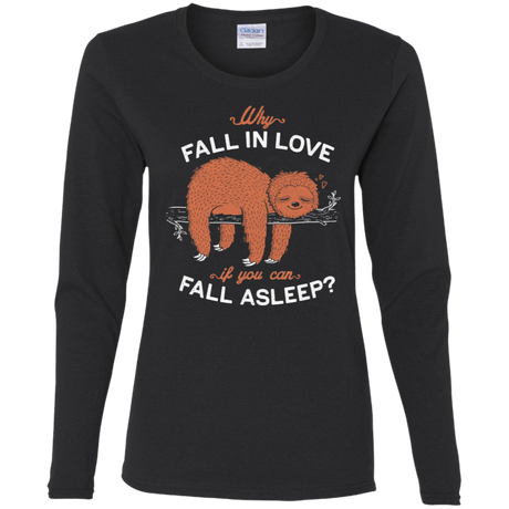 T-Shirts Black / S Fall Asleep Women's Long Sleeve T-Shirt