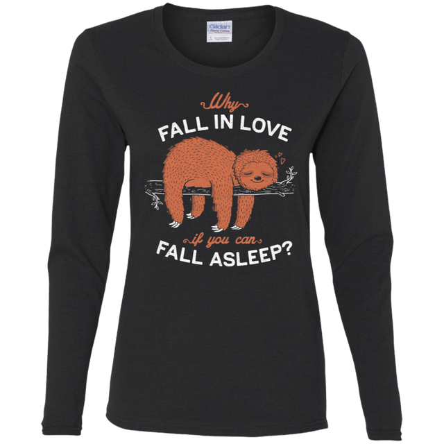 T-Shirts Black / S Fall Asleep Women's Long Sleeve T-Shirt