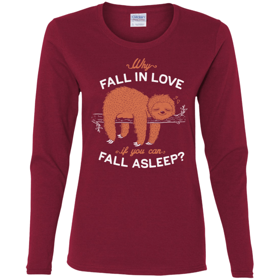 T-Shirts Cardinal / S Fall Asleep Women's Long Sleeve T-Shirt