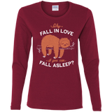 T-Shirts Cardinal / S Fall Asleep Women's Long Sleeve T-Shirt