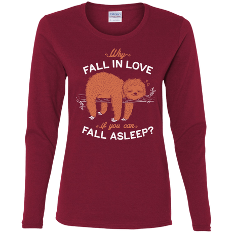 T-Shirts Cardinal / S Fall Asleep Women's Long Sleeve T-Shirt